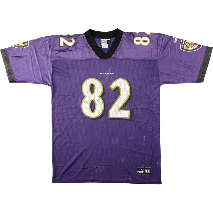 90s-00'S Puma NFL Baltimore Ravens Five-quarter sleeve V-neck mesh game shirt football shirt men's size XL equivalent Nylon purple type Vintage Second Hand