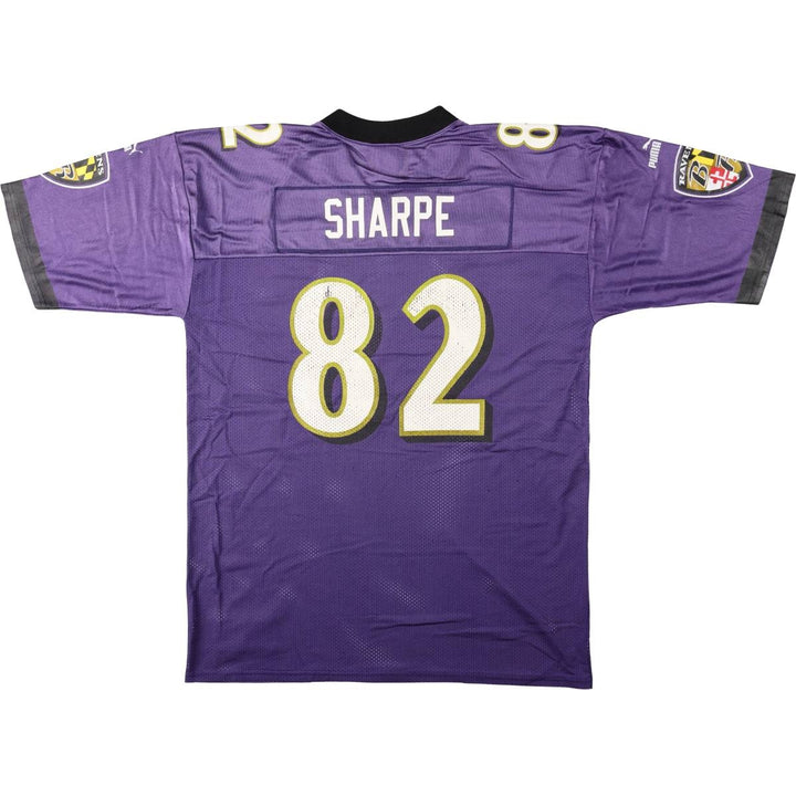 90s-00'S Puma NFL Baltimore Ravens Five-quarter sleeve V-neck mesh game shirt football shirt men's size XL equivalent Nylon purple type Vintage Second Hand