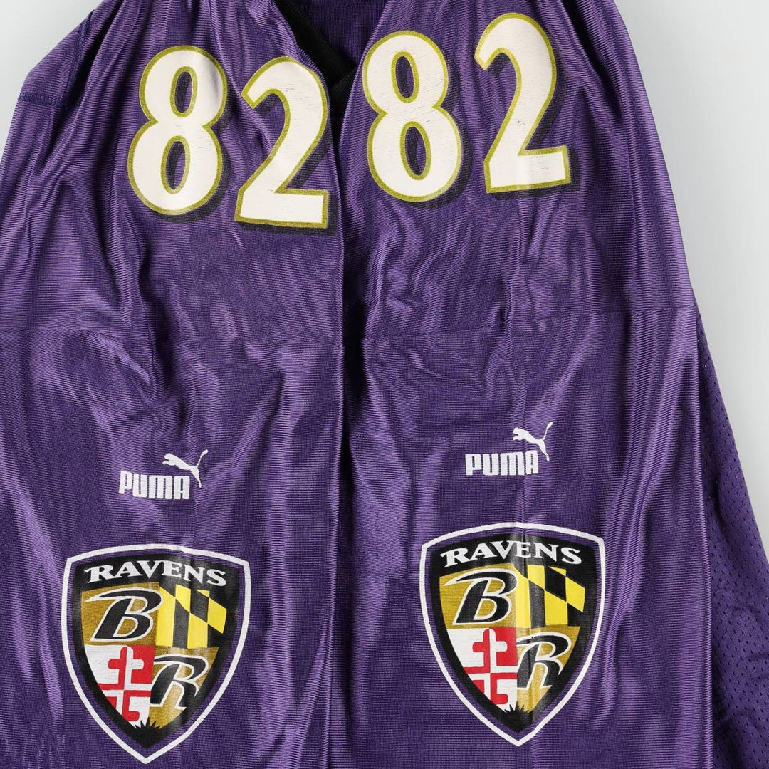 90s-00'S Puma NFL Baltimore Ravens Five-quarter sleeve V-neck mesh game shirt football shirt men's size XL equivalent Nylon purple type Vintage Second Hand