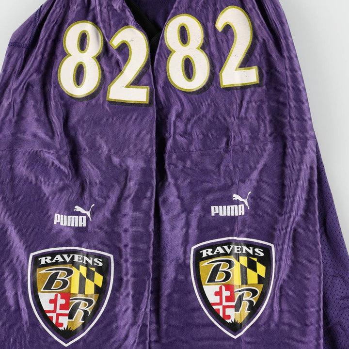 90s-00'S Puma NFL Baltimore Ravens Five-quarter sleeve V-neck mesh game shirt football shirt men's size XL equivalent Nylon purple type Vintage Second Hand