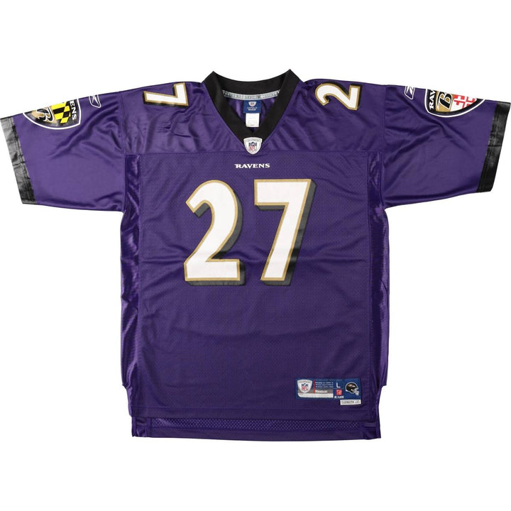 Reebok ONFIELD NFL Baltimore Ravens Five-Quarter Sleeve V-Neck Mesh Game Shirt Football Shirt Men's Size L (approx.) polyester purple type Vintage Second Hand
