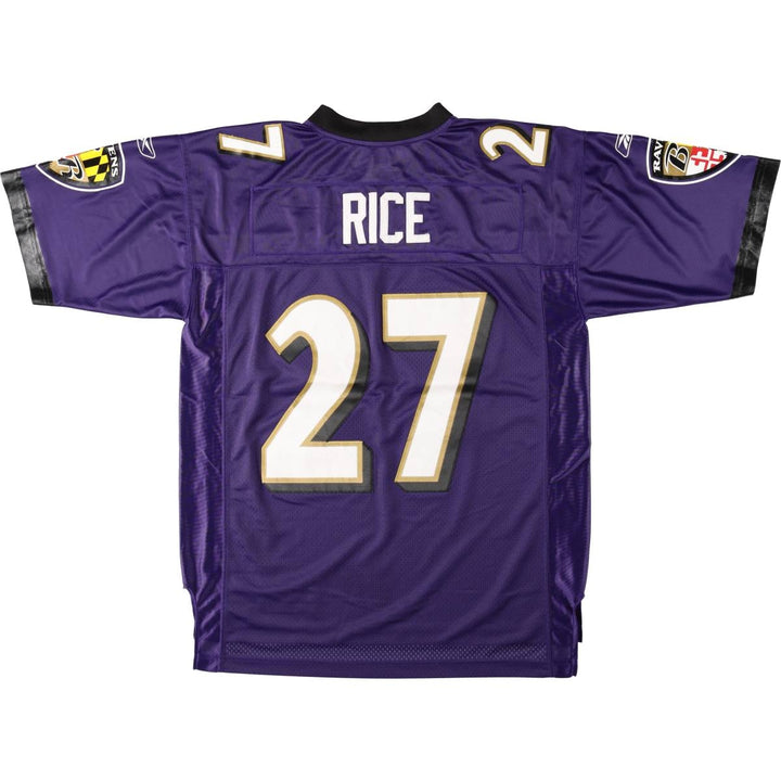 Reebok ONFIELD NFL Baltimore Ravens Five-Quarter Sleeve V-Neck Mesh Game Shirt Football Shirt Men's Size L (approx.) polyester purple type Vintage Second Hand