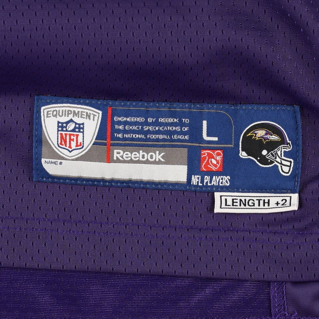 Reebok ONFIELD NFL Baltimore Ravens Five-Quarter Sleeve V-Neck Mesh Game Shirt Football Shirt Men's Size L (approx.) polyester purple type Vintage Second Hand