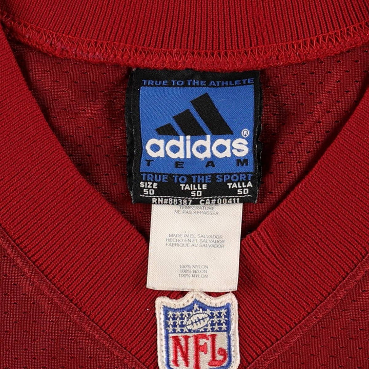 90'S Adidas TEAM NFL Washington Commanders Mesh V-Neck Half-Sleeve Game Shirt Football Shirt Nylon burgundy type Vintage Second Hand