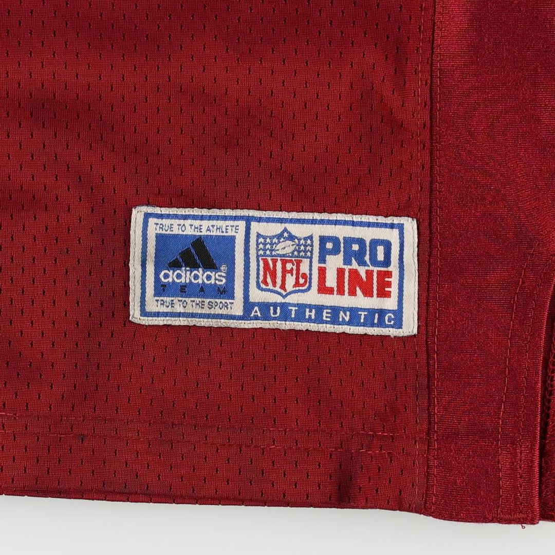 90'S Adidas TEAM NFL Washington Commanders Mesh V-Neck Half-Sleeve Game Shirt Football Shirt Nylon burgundy type Vintage Second Hand