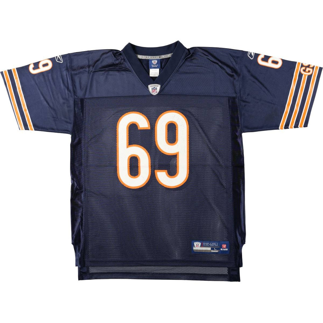 Reebok ONFIELD NFL Chicago Bears Mesh V-Neck Half-Sleeve Game Shirt Football Shirt Men's Size L (approx.) Nylon navy blue type Vintage Second Hand
