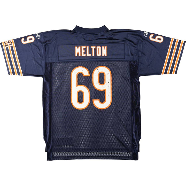 Reebok ONFIELD NFL Chicago Bears Mesh V-Neck Half-Sleeve Game Shirt Football Shirt Men's Size L (approx.) Nylon navy blue type Vintage Second Hand