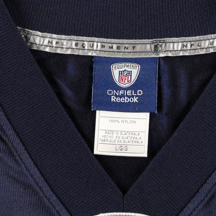 Reebok ONFIELD NFL Chicago Bears Mesh V-Neck Half-Sleeve Game Shirt Football Shirt Men's Size L (approx.) Nylon navy blue type Vintage Second Hand