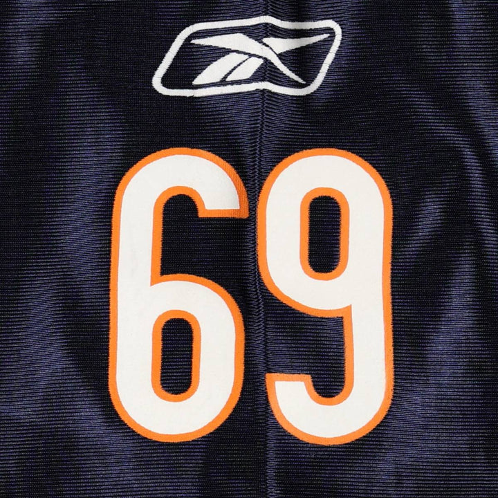 Reebok ONFIELD NFL Chicago Bears Mesh V-Neck Half-Sleeve Game Shirt Football Shirt Men's Size L (approx.) Nylon navy blue type Vintage Second Hand