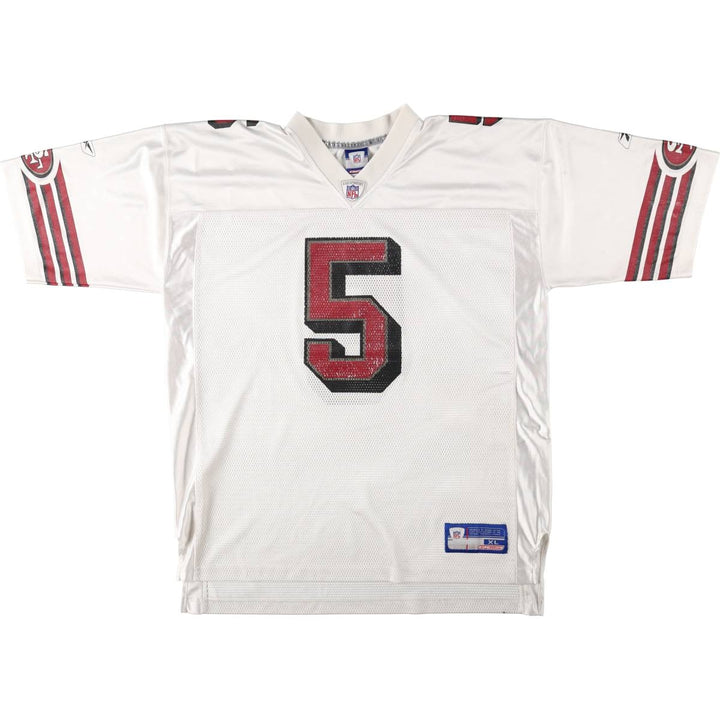 Reebok NFL San Francisco 49ers V-Neck Mesh Five-Quarter Sleeve Game Shirt Football Shirt polyester white type Vintage Second Hand
