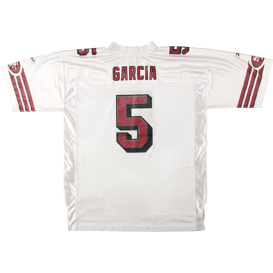 Reebok NFL San Francisco 49ers V-Neck Mesh Five-Quarter Sleeve Game Shirt Football Shirt polyester white type Vintage Second Hand
