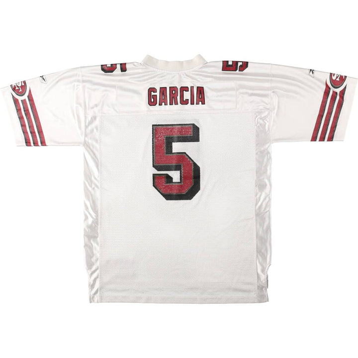 Reebok NFL San Francisco 49ers V-Neck Mesh Five-Quarter Sleeve Game Shirt Football Shirt polyester white type Vintage Second Hand