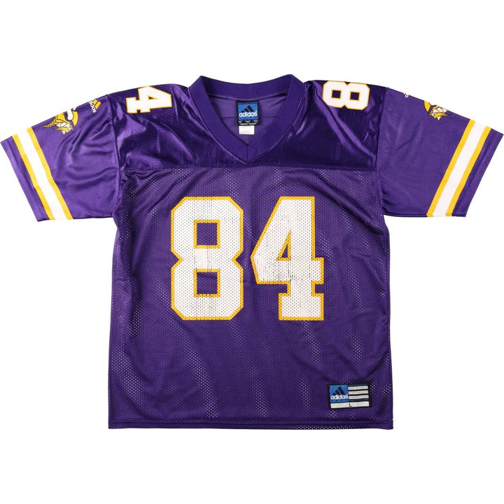 90'S Adidas TEAM NFL Minnesota Vikings Mesh V-Neck Five-Quarter Sleeve Game Shirt Football Shirt Made in Canada polyester purple type Vintage Second Hand