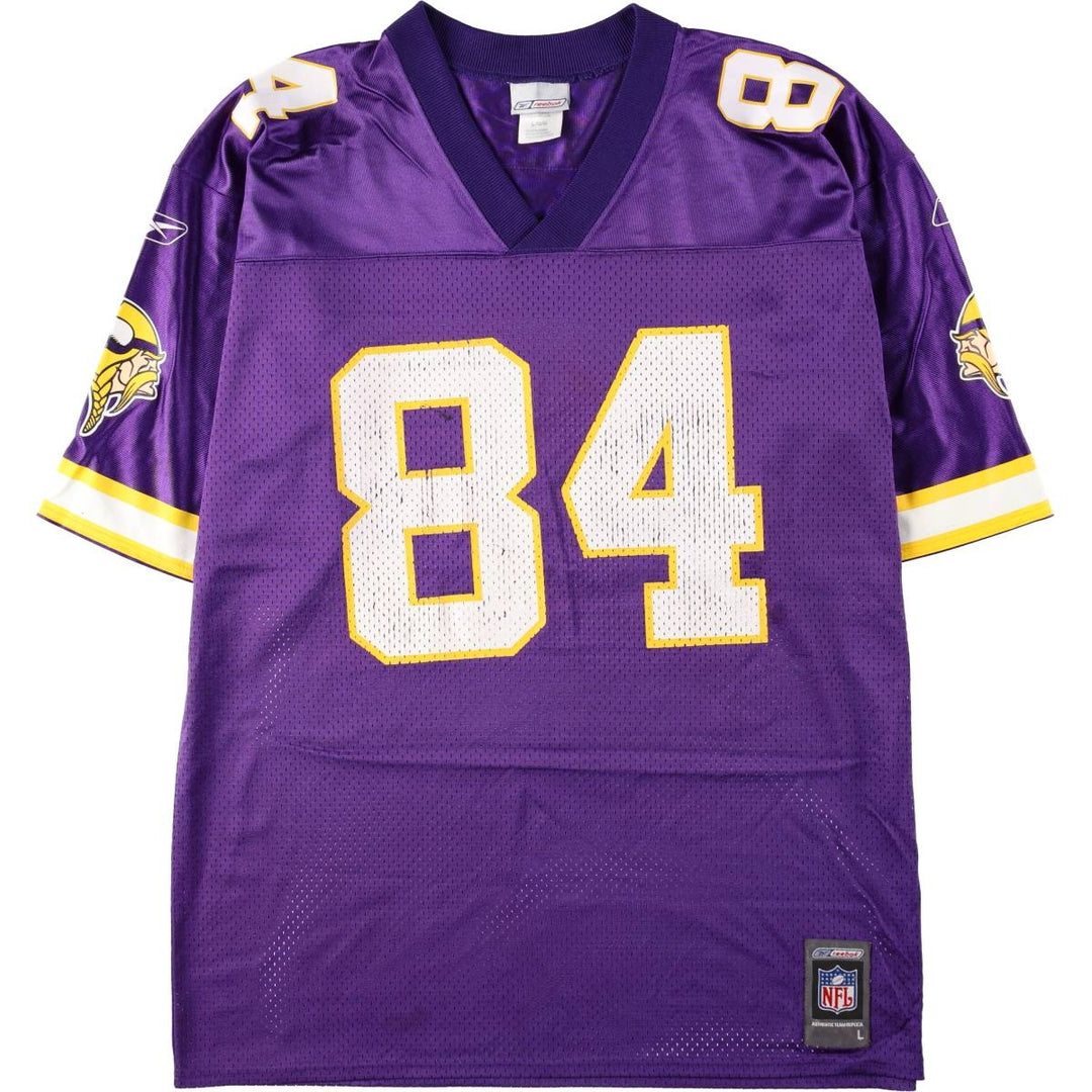 Reebok NFL Minnesota Vikings Five-Quarter Sleeve Mesh V-Neck Game Shirt Football Shirt Men's Size L (approx.) Nylon purple type Vintage Second Hand