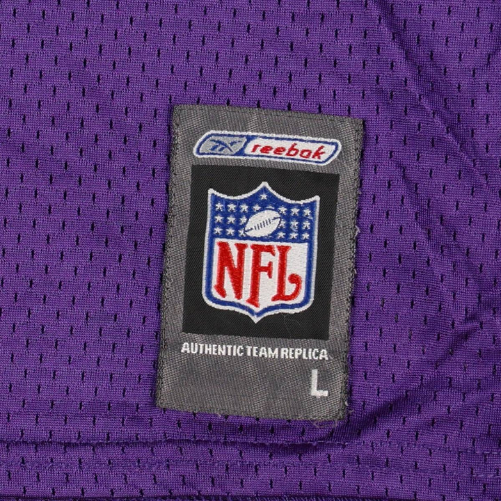 Reebok NFL Minnesota Vikings Five-Quarter Sleeve Mesh V-Neck Game Shirt Football Shirt Men's Size L (approx.) Nylon purple type Vintage Second Hand