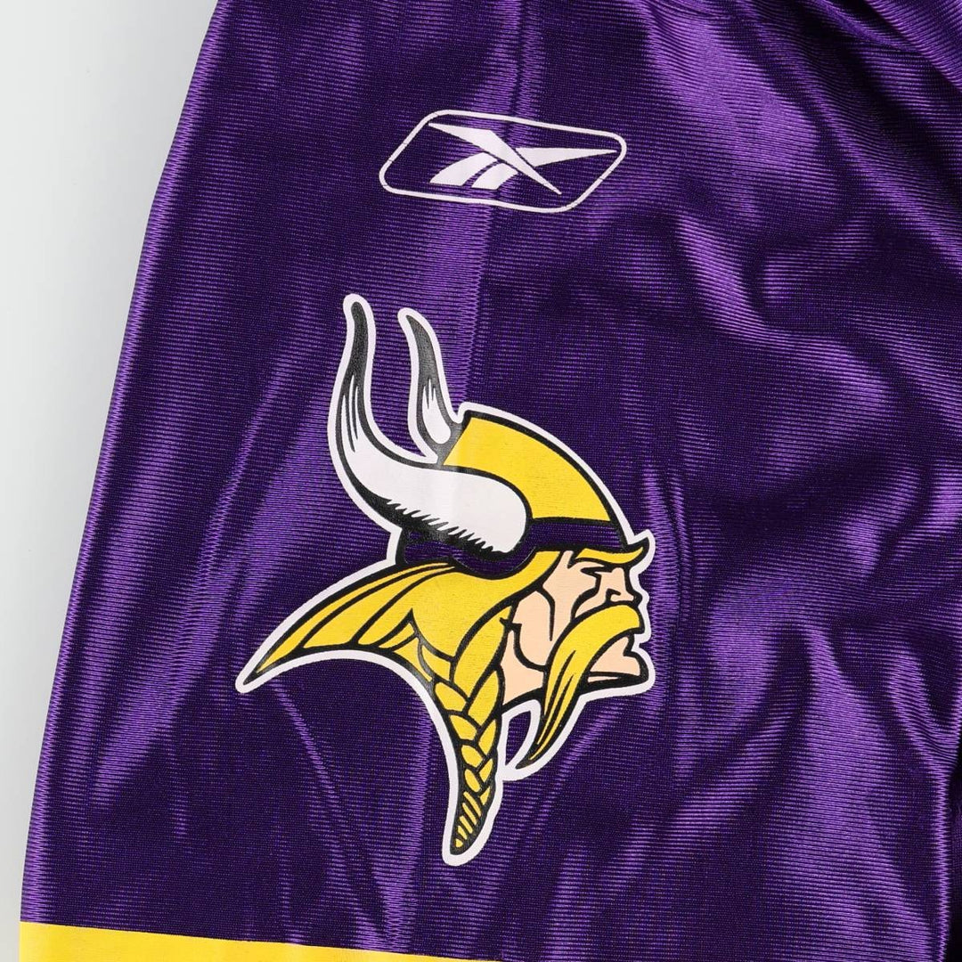 Reebok NFL Minnesota Vikings Five-Quarter Sleeve Mesh V-Neck Game Shirt Football Shirt Men's Size L (approx.) Nylon purple type Vintage Second Hand