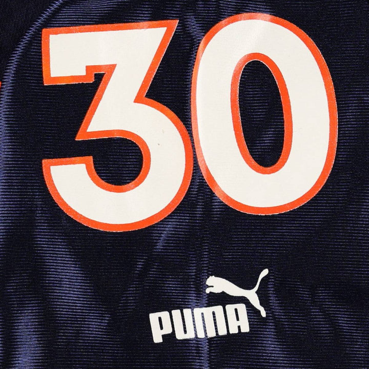 90s-00'S Puma NFL Denver Broncos V-neck Mesh Five-quarter Sleeve Game Shirt Football Shirt Men's Size M (approx.) Nylon navy blue type Vintage Second Hand