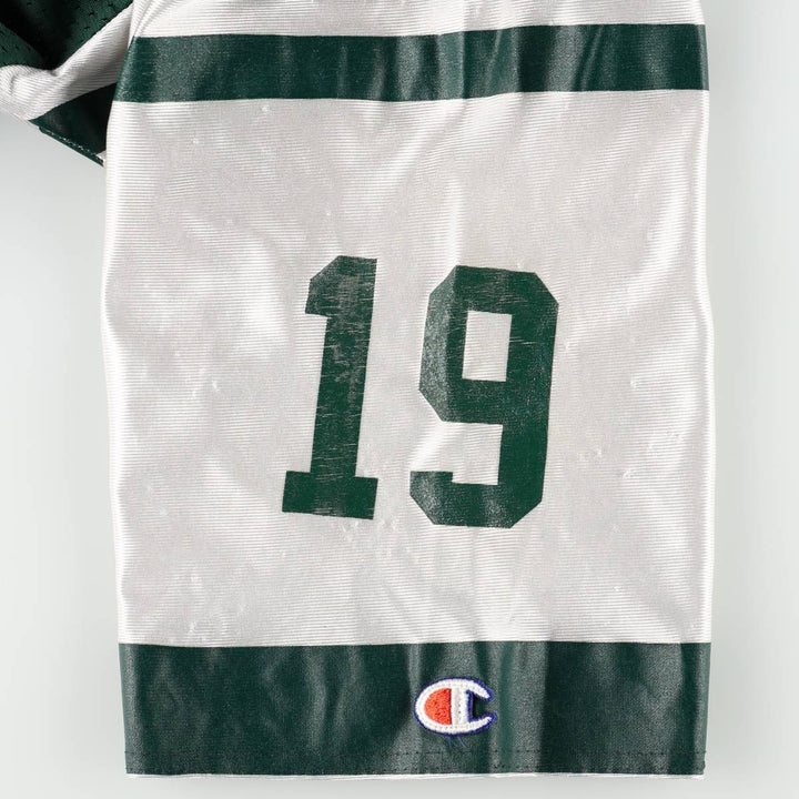 90'S Champion New York Jets 3/4 Sleeve Mesh V-Neck Game Shirt Football Shirt Men's XL (approx.) Nylon green type Vintage Second Hand