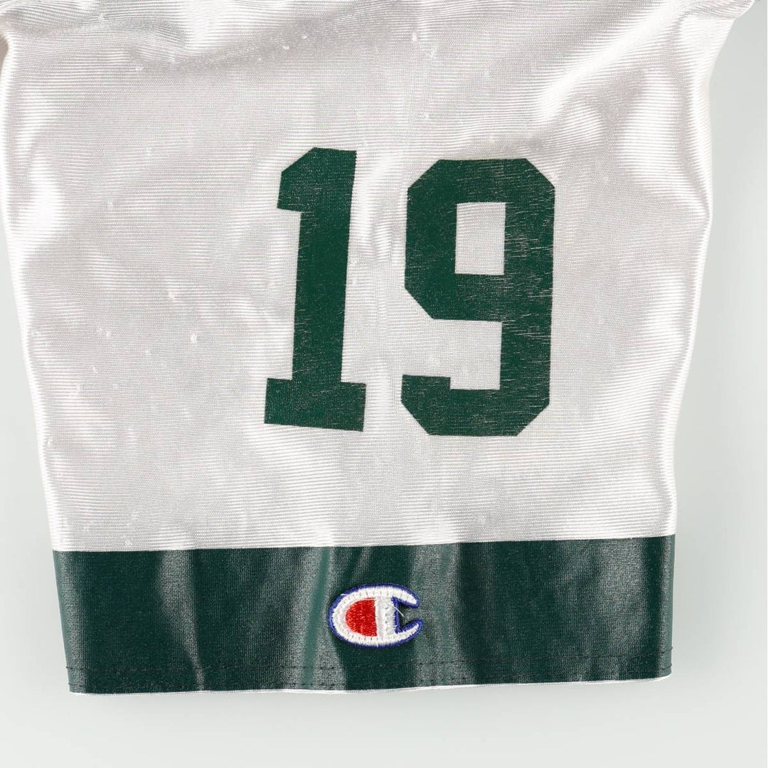90'S Champion New York Jets 3/4 Sleeve Mesh V-Neck Game Shirt Football Shirt Men's XL (approx.) Nylon green type Vintage Second Hand