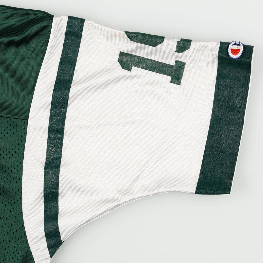 90'S Champion New York Jets 3/4 Sleeve Mesh V-Neck Game Shirt Football Shirt Men's XL (approx.) Nylon green type Vintage Second Hand