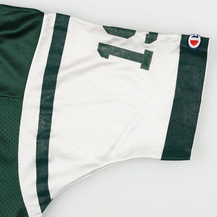 90'S Champion New York Jets 3/4 Sleeve Mesh V-Neck Game Shirt Football Shirt Men's XL (approx.) Nylon green type Vintage Second Hand