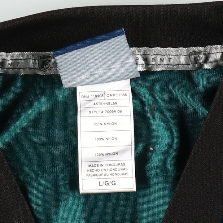 Reebok Philadelphia Eagles Mesh V-Neck Football 3/4 Sleeve T-Shirt, Men's Size L (approx.) Nylon green type Vintage Second Hand