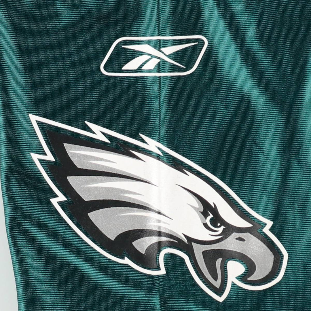 Reebok Philadelphia Eagles Mesh V-Neck Football 3/4 Sleeve T-Shirt, Men's Size L (approx.) Nylon green type Vintage Second Hand