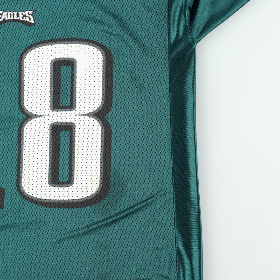 Reebok Philadelphia Eagles Mesh V-Neck Football 3/4 Sleeve T-Shirt, Men's Size L (approx.) Nylon green type Vintage Second Hand