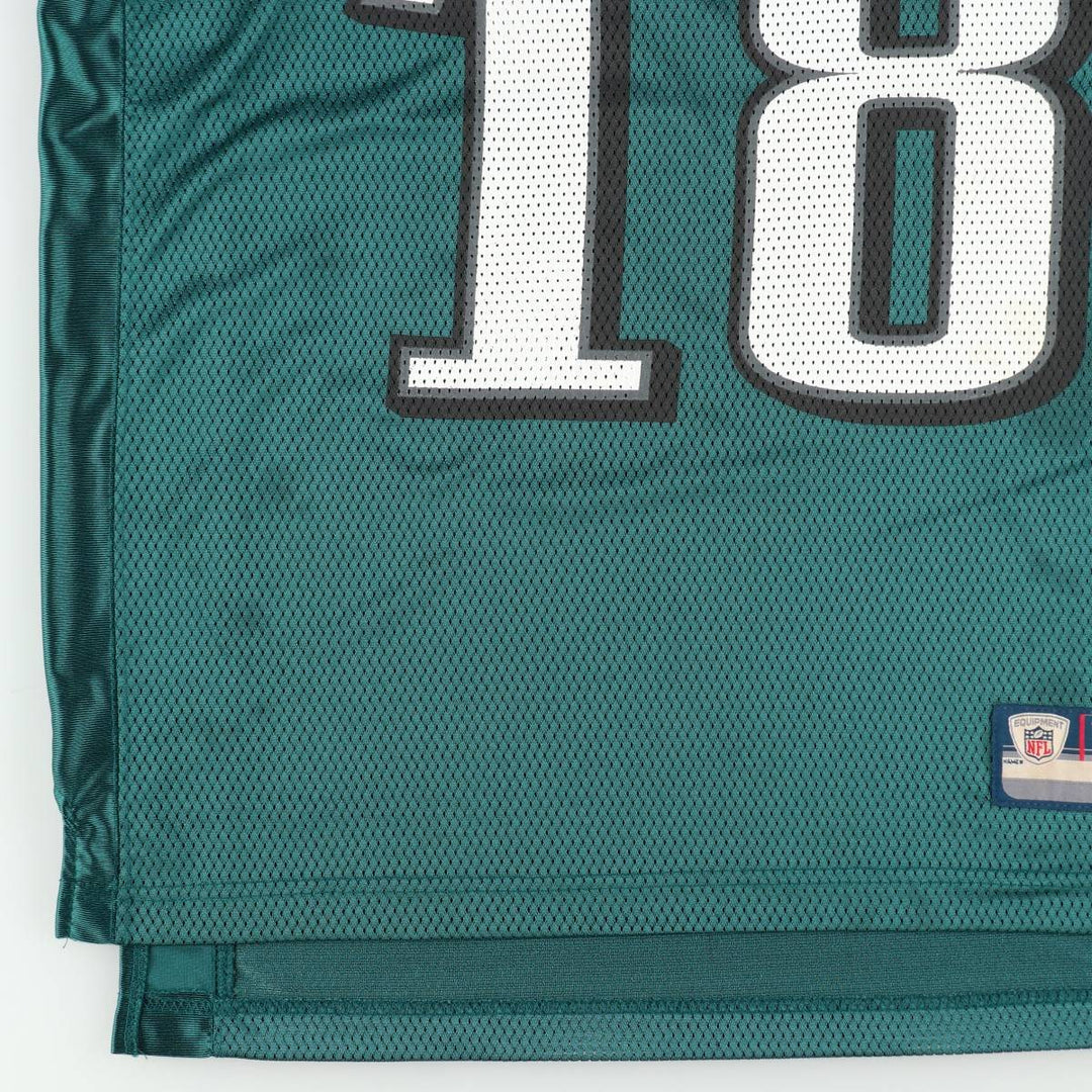 Reebok Philadelphia Eagles Mesh V-Neck Football 3/4 Sleeve T-Shirt, Men's Size L (approx.) Nylon green type Vintage Second Hand