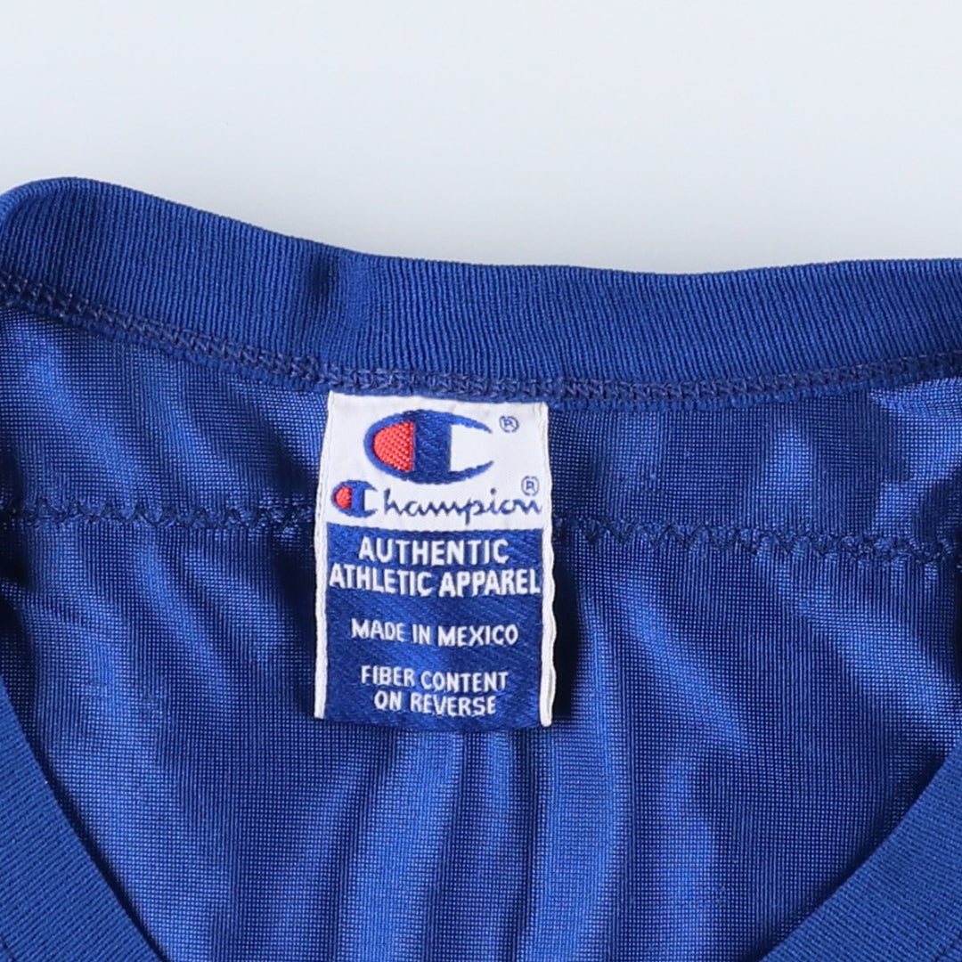 90'S Champion Authentic Athletic Apparel V-Neck Game Shirt Football Shirt Men's Size XL (approx.) Nylon blue type Vintage Second Hand