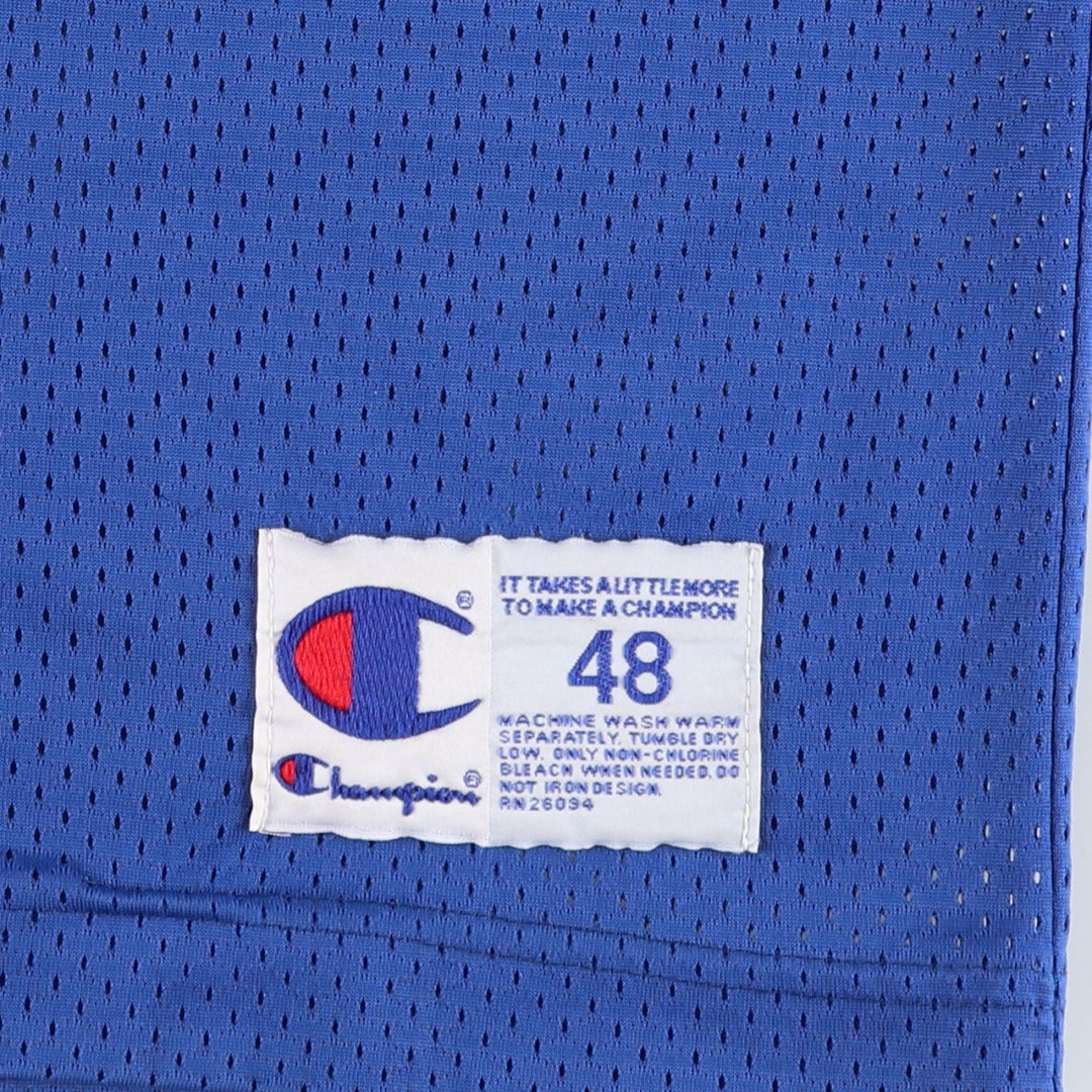 90'S Champion Authentic Athletic Apparel V-Neck Game Shirt Football Shirt Men's Size XL (approx.) Nylon blue type Vintage Second Hand