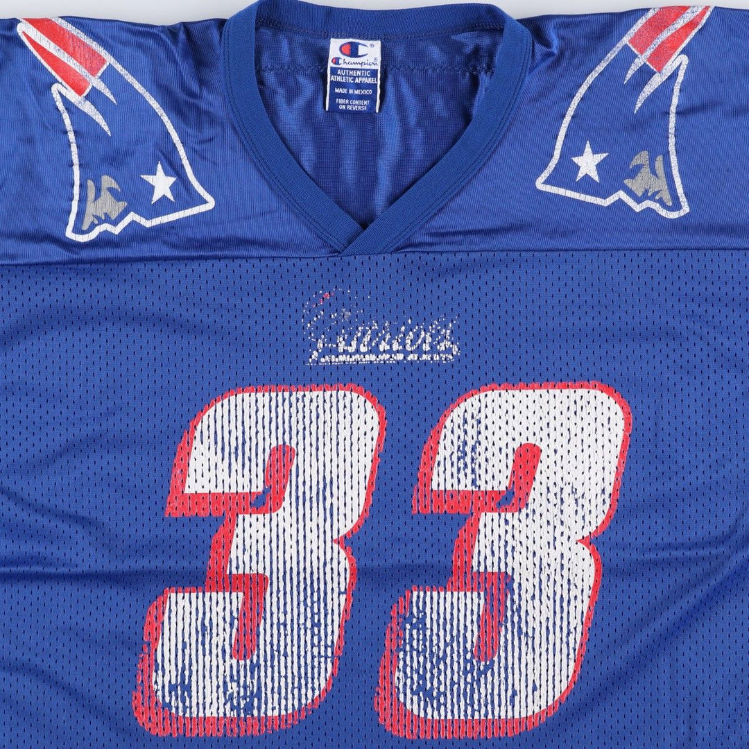 90'S Champion Authentic Athletic Apparel V-Neck Game Shirt Football Shirt Men's Size XL (approx.) Nylon blue type Vintage Second Hand