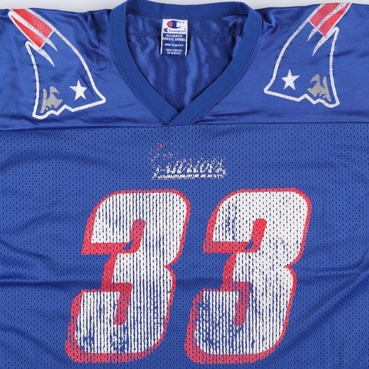 90'S Champion Authentic Athletic Apparel V-Neck Game Shirt Football Shirt Men's Size XL (approx.) Nylon blue type Vintage Second Hand