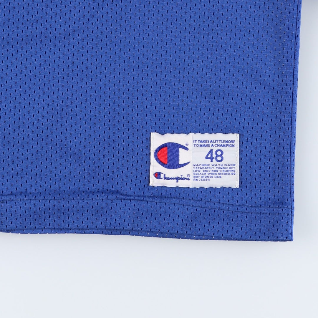 90'S Champion Authentic Athletic Apparel V-Neck Game Shirt Football Shirt Men's Size XL (approx.) Nylon blue type Vintage Second Hand