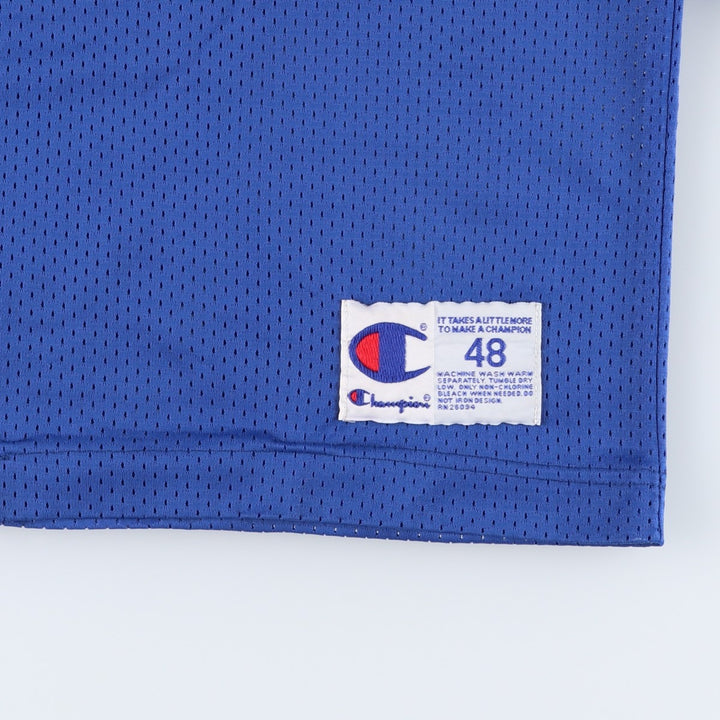 90'S Champion Authentic Athletic Apparel V-Neck Game Shirt Football Shirt Men's Size XL (approx.) Nylon blue type Vintage Second Hand