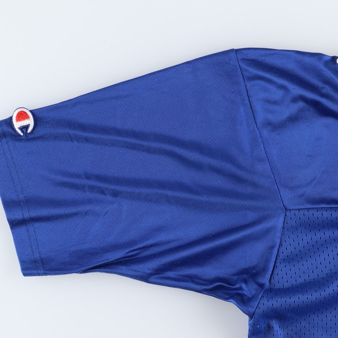 90'S Champion Authentic Athletic Apparel V-Neck Game Shirt Football Shirt Men's Size XL (approx.) Nylon blue type Vintage Second Hand