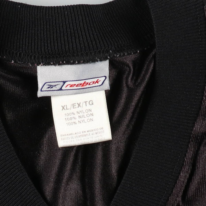 Reebok Pittsburgh Steelers Mesh V-Neck Football 3/4 Sleeve T-Shirt, Men's Size XL (approx.) Nylon black type Vintage Second Hand