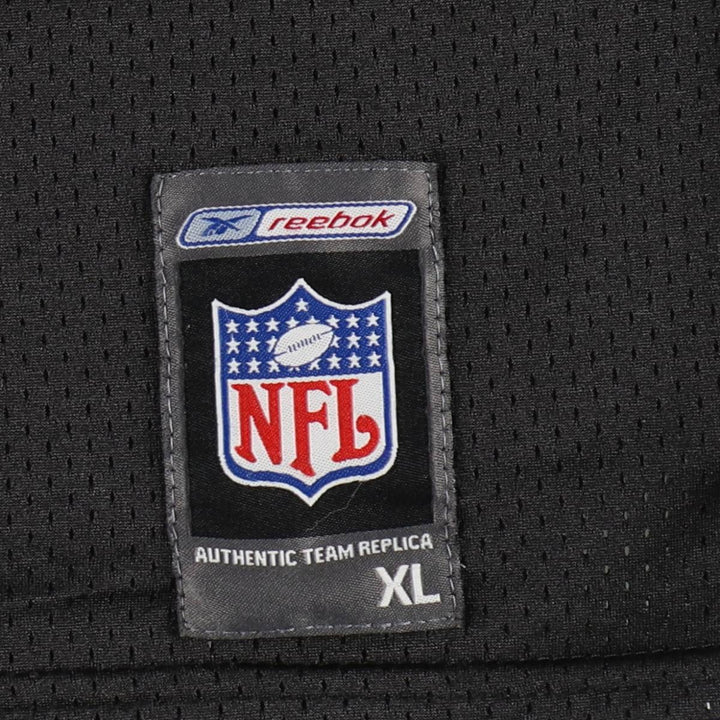 Reebok Pittsburgh Steelers Mesh V-Neck Football 3/4 Sleeve T-Shirt, Men's Size XL (approx.) Nylon black type Vintage Second Hand