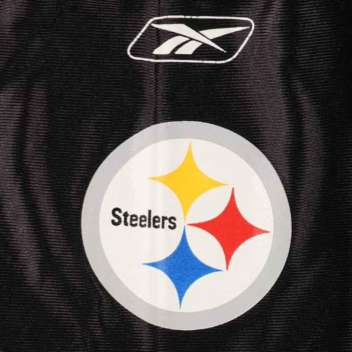 Reebok Pittsburgh Steelers Mesh V-Neck Football 3/4 Sleeve T-Shirt, Men's Size XL (approx.) Nylon black type Vintage Second Hand