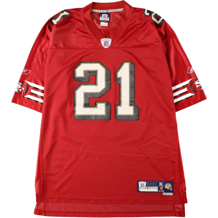 Reebok NFL San Francisco 49ers Five-Quarter Sleeve V-Neck Mesh Game Shirt Football Shirt polyester burgundy type Vintage Second Hand