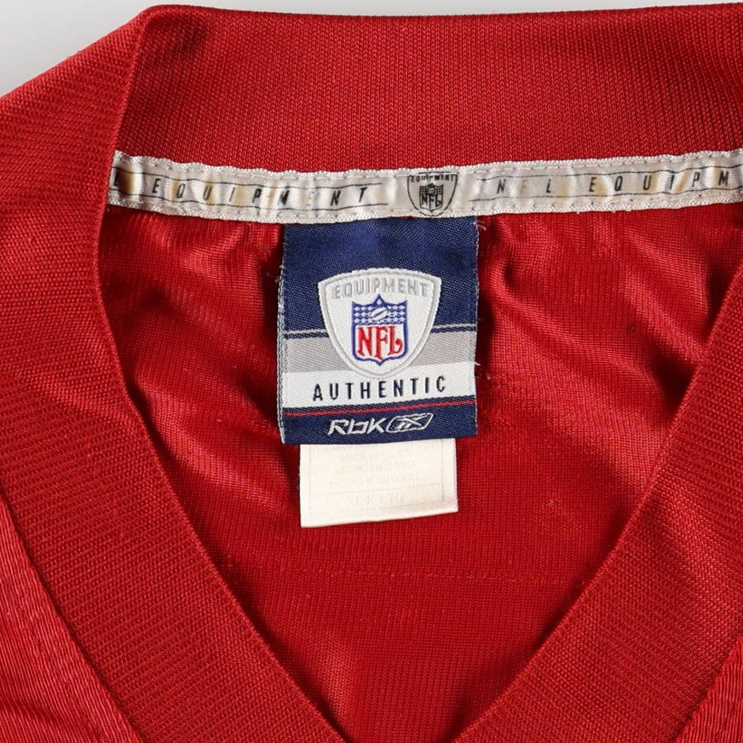 Reebok NFL San Francisco 49ers Five-Quarter Sleeve V-Neck Mesh Game Shirt Football Shirt polyester burgundy type Vintage Second Hand