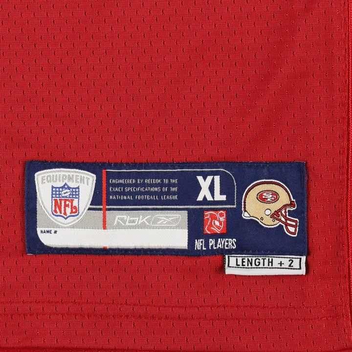 Reebok NFL San Francisco 49ers Five-Quarter Sleeve V-Neck Mesh Game Shirt Football Shirt polyester burgundy type Vintage Second Hand