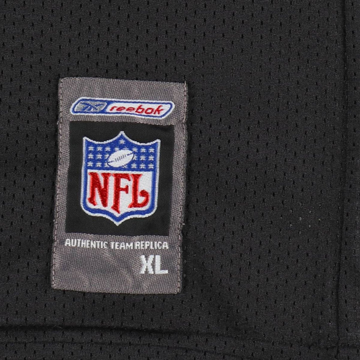 Reebok Pittsburgh Steelers Mesh V-Neck Football 3/4 Sleeve T-Shirt, Men's Size XL (approx.) Nylon black type Vintage Second Hand