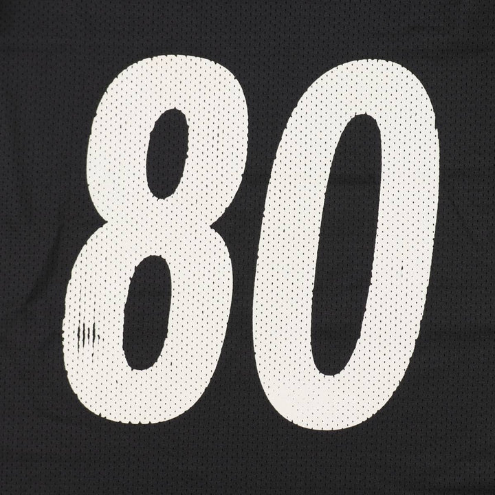 Reebok Pittsburgh Steelers Mesh V-Neck Football 3/4 Sleeve T-Shirt, Men's Size XL (approx.) Nylon black type Vintage Second Hand