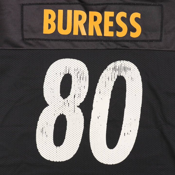 Reebok Pittsburgh Steelers Mesh V-Neck Football 3/4 Sleeve T-Shirt, Men's Size XL (approx.) Nylon black type Vintage Second Hand