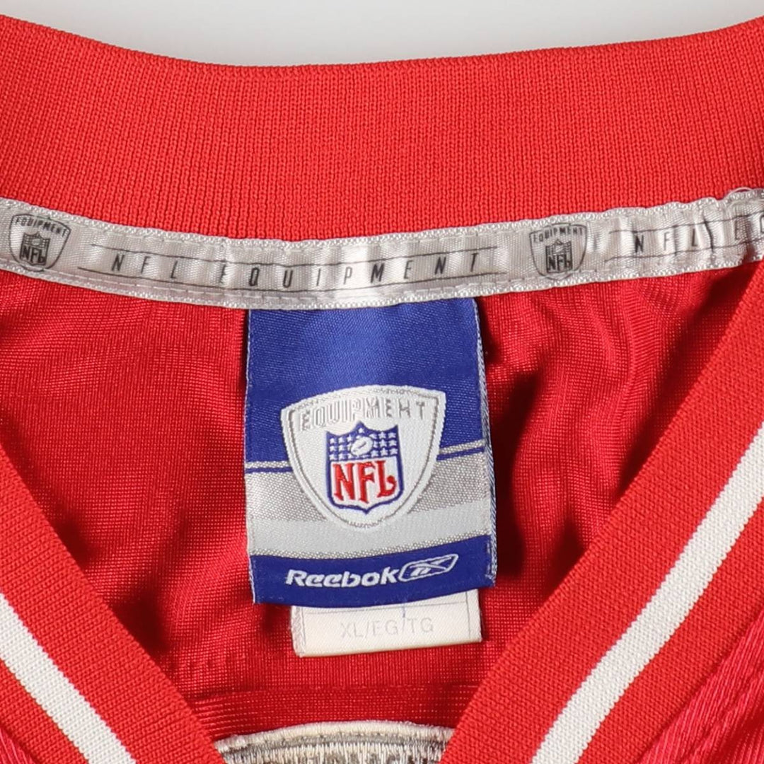 Reebok Pittsburgh Steelers Mesh V-Neck 3/4 Sleeve Football T-Shirt (Men's XL equivalent) Nylon red type Vintage Second Hand