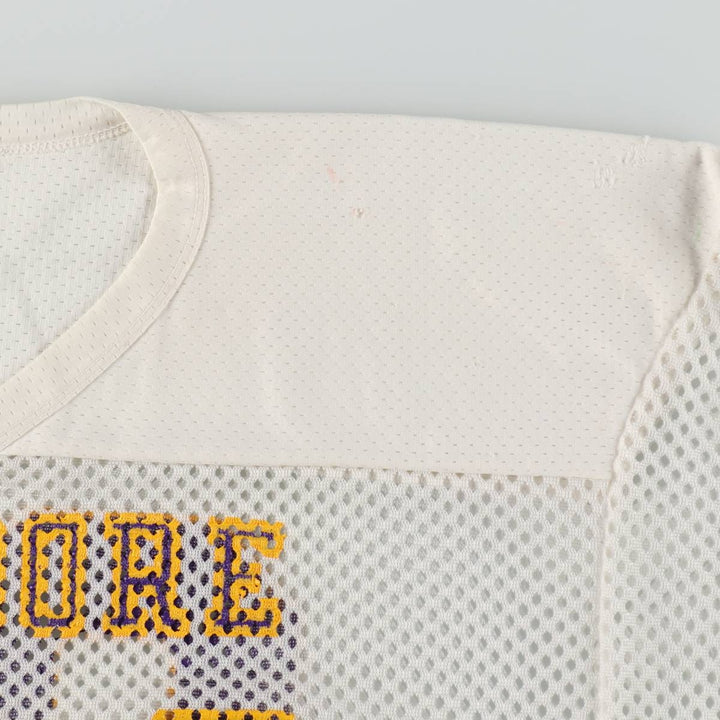 80s-90'S Champion Minnesota Vikings V-neck Mesh Football 3/4 Sleeve T-shirt, Men's XL equivalent, Vintage Nylon white type Vintage Second Hand