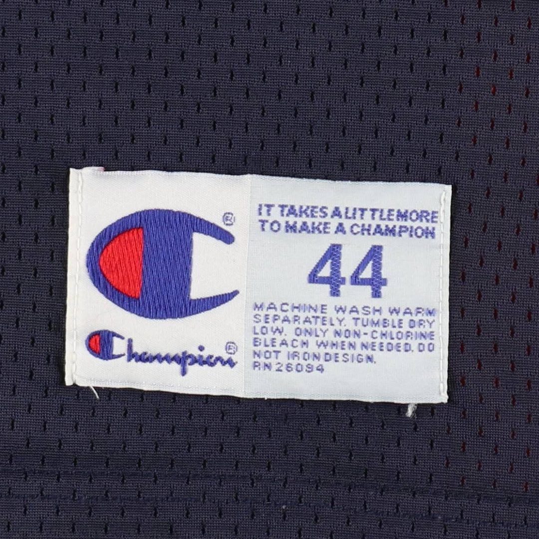 90'S Champion Denver Broncos V-neck Mesh Football 3/4 Sleeve T-Shirt, Men's Size L (Equivalent), Vintage Nylon navy blue type Vintage Second Hand