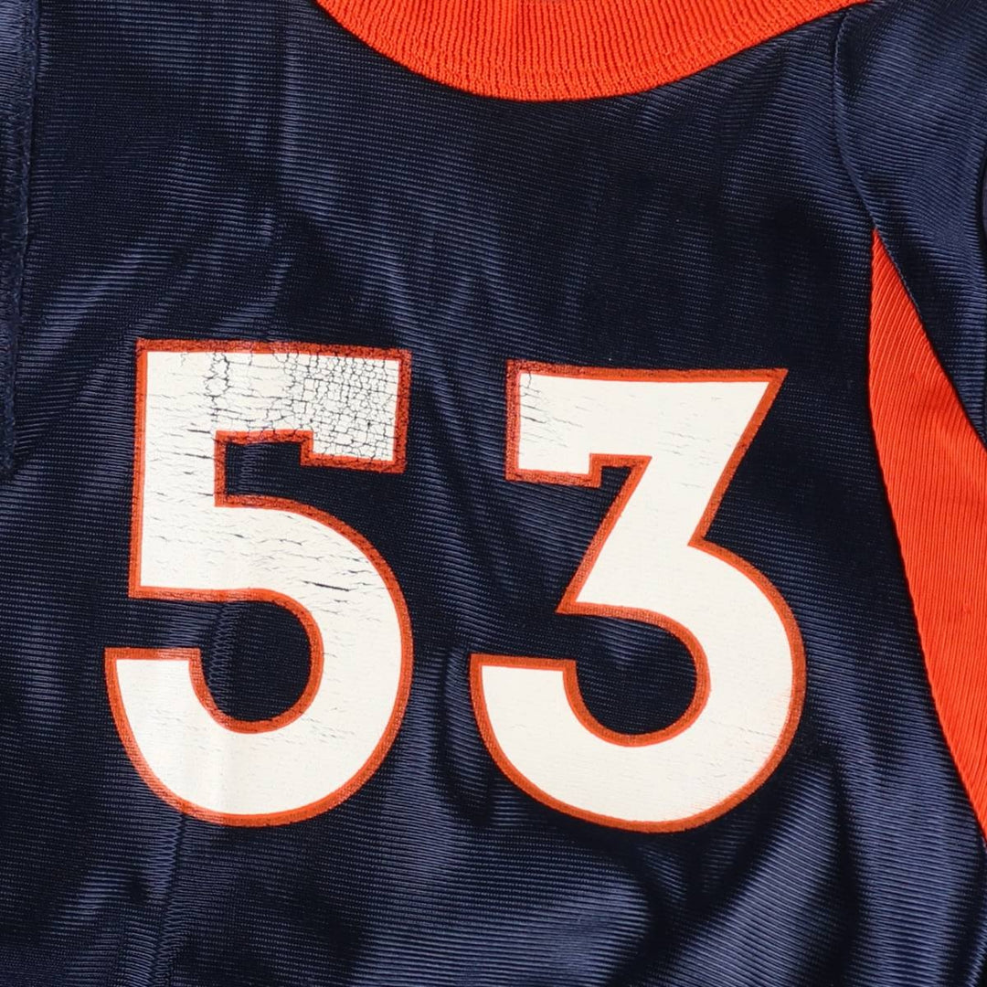 90'S Champion Denver Broncos V-neck Mesh Football 3/4 Sleeve T-Shirt, Men's Size L (Equivalent), Vintage Nylon navy blue type Vintage Second Hand