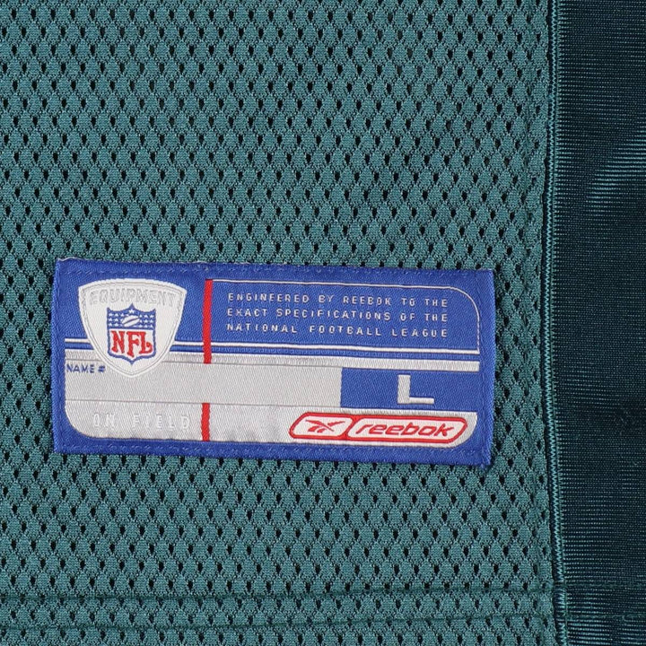 Reebok Philadelphia Eagles Mesh V-Neck Football 3/4 Sleeve T-Shirt, Men's Size L (approx.) Nylon green type Vintage Second Hand